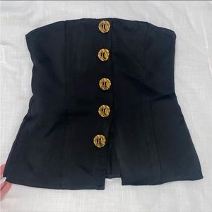 Zara Gold Button Top